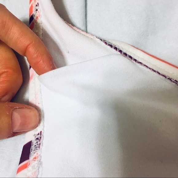 Xhiliration White Pink Halter Striped Bikini Top - Picture 5 of 6